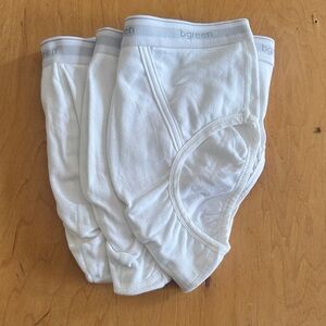 BGREEN 100% Organic Cotton Men's Classic White Briefs - SET of 3 - Men’s S - NEW